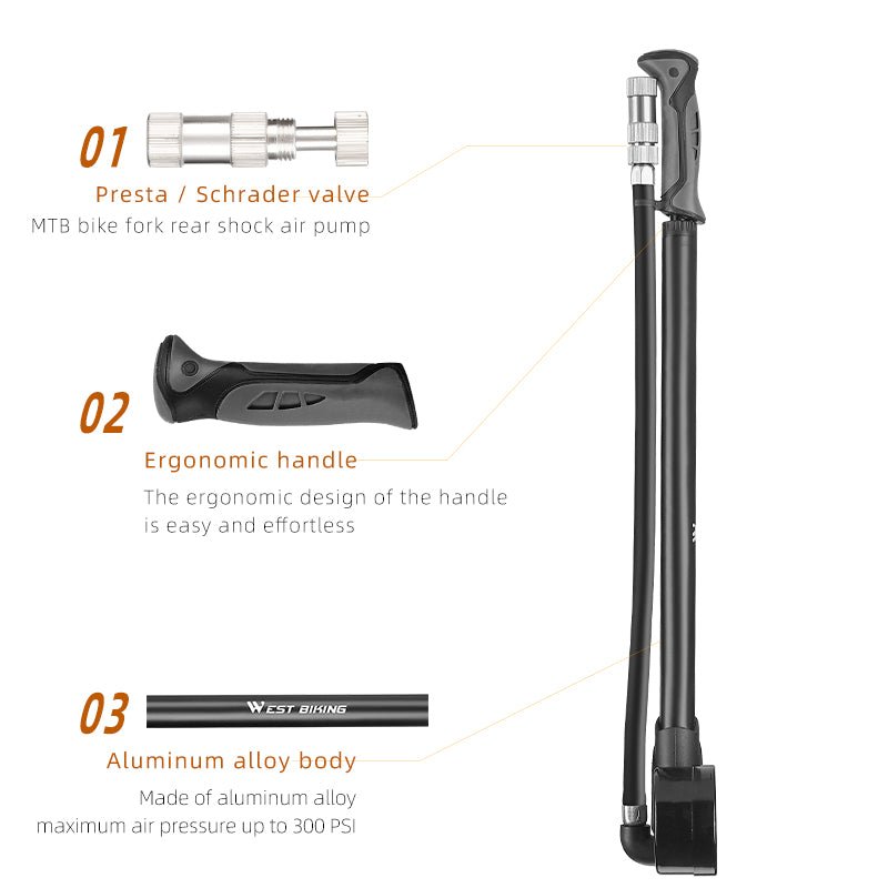 West Biking 300PSI Air Pump - Alter Ego Bikes