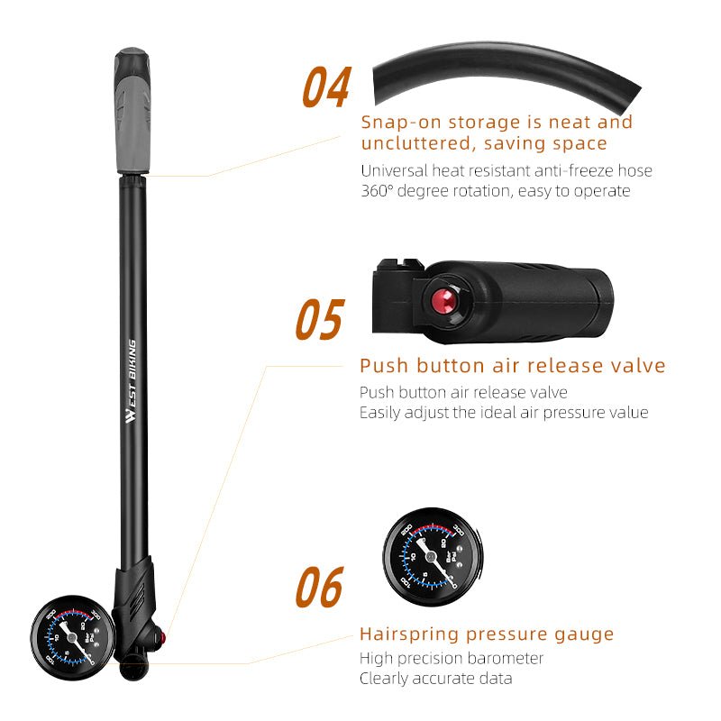 West Biking 300PSI Air Pump - Alter Ego Bikes